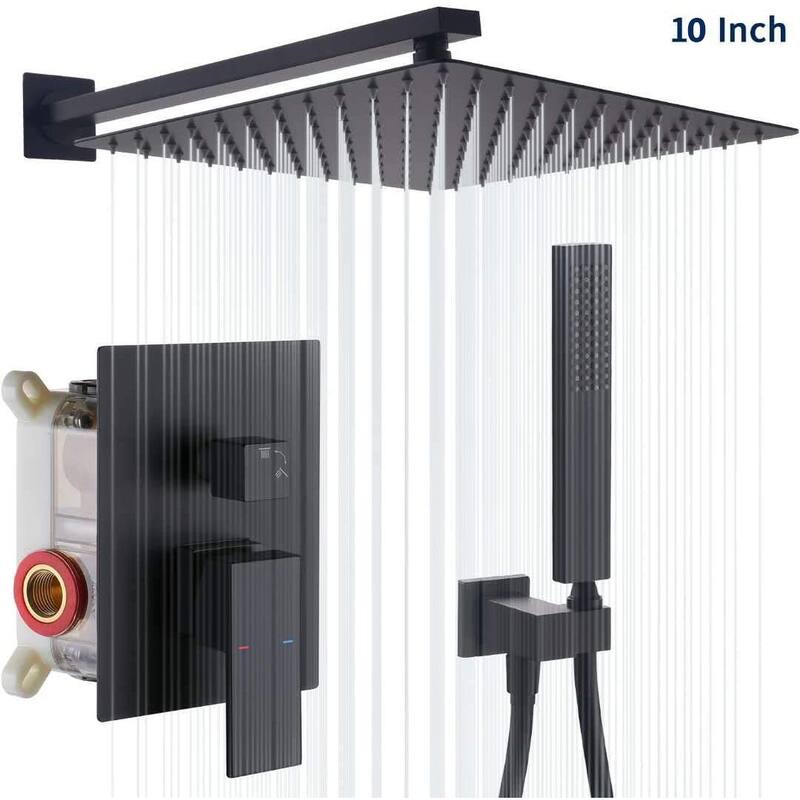 CLihome Wall Mounted with 10" Square Shower Head Set Bed Bath